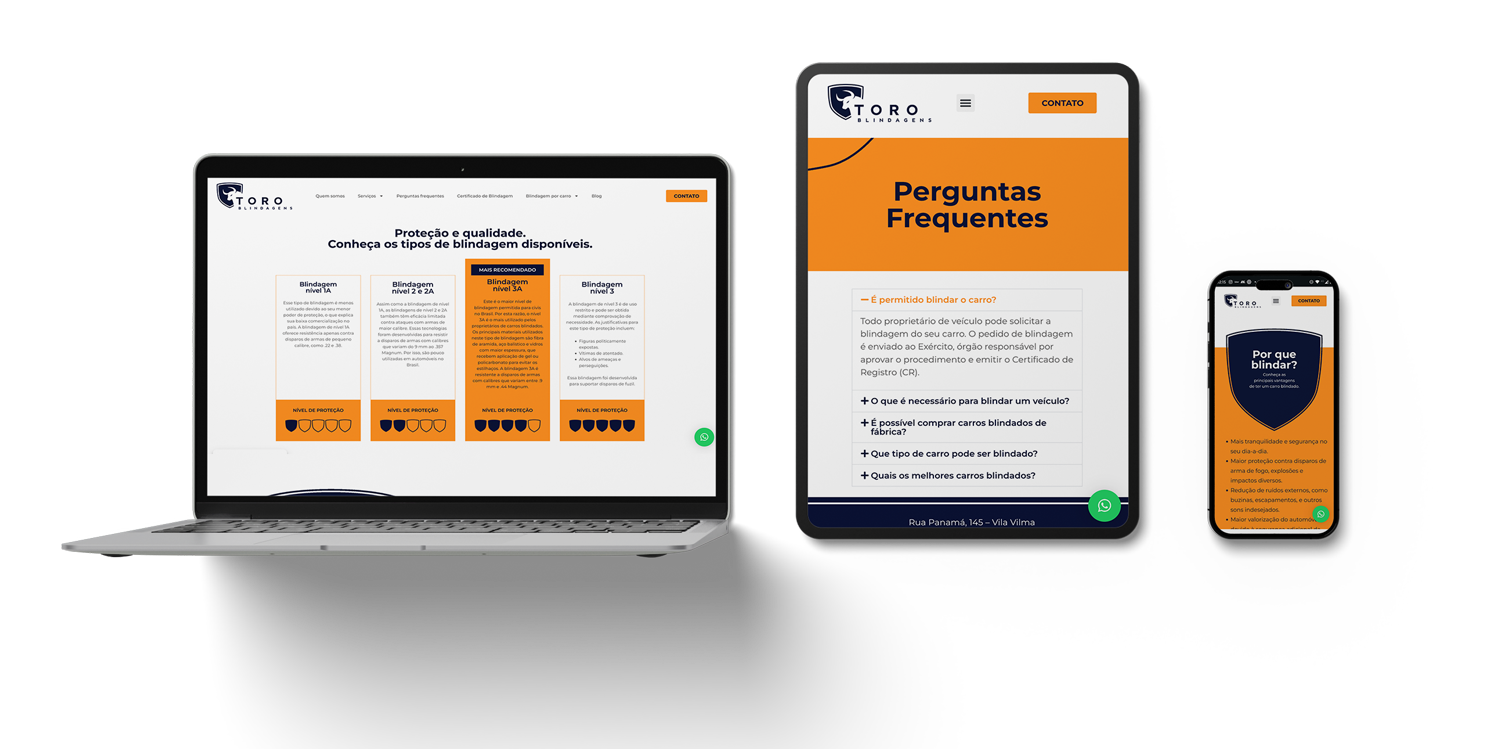 Agência+ | Cases | Desenvolvimento de site | Toro Blindagens